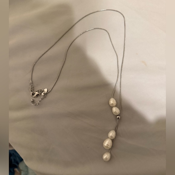 Chico's Jewelry - Chico's Silver Necklace with White Pearls